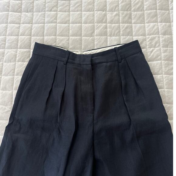 THERE WAS ONE Womens Shorts 29" Navy High Waisted Preppy Quiet Luxury Summer - Picture 2 of 13